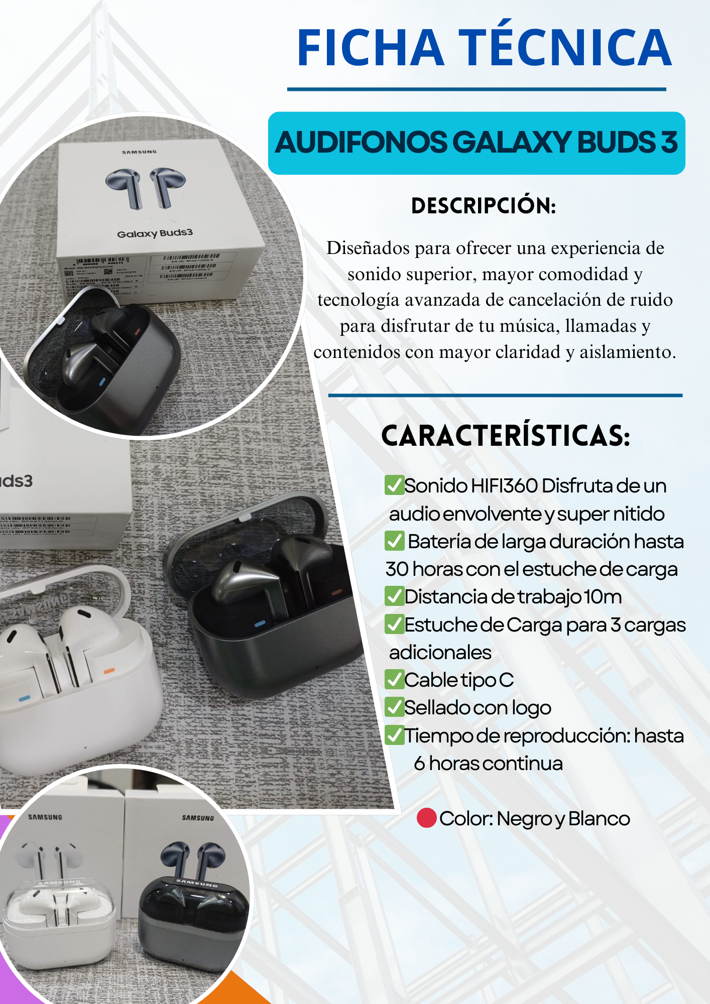 AUDIFONOS GALAXY BUDS 3 ( COLOR BLANCO)🎧